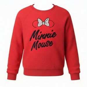 Disney Jumping Beans Minnie Mouse Red Sherpa Faux Fur Sweatshirt Size 4